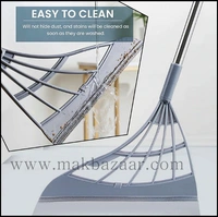 Multifunction Magic Broom, 2-in-1 Universal Wiping Sweeper Durable Eco-Friendly TPR Broom with Scraper, Bathroom Wiper Wet and Dry Broom is Used for Tiles, Glass, Wiper, Hardwood Floor... (Multi Color